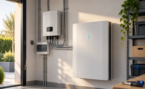 Inverter e batteria di accumulo a parete (immagine illustrativa)